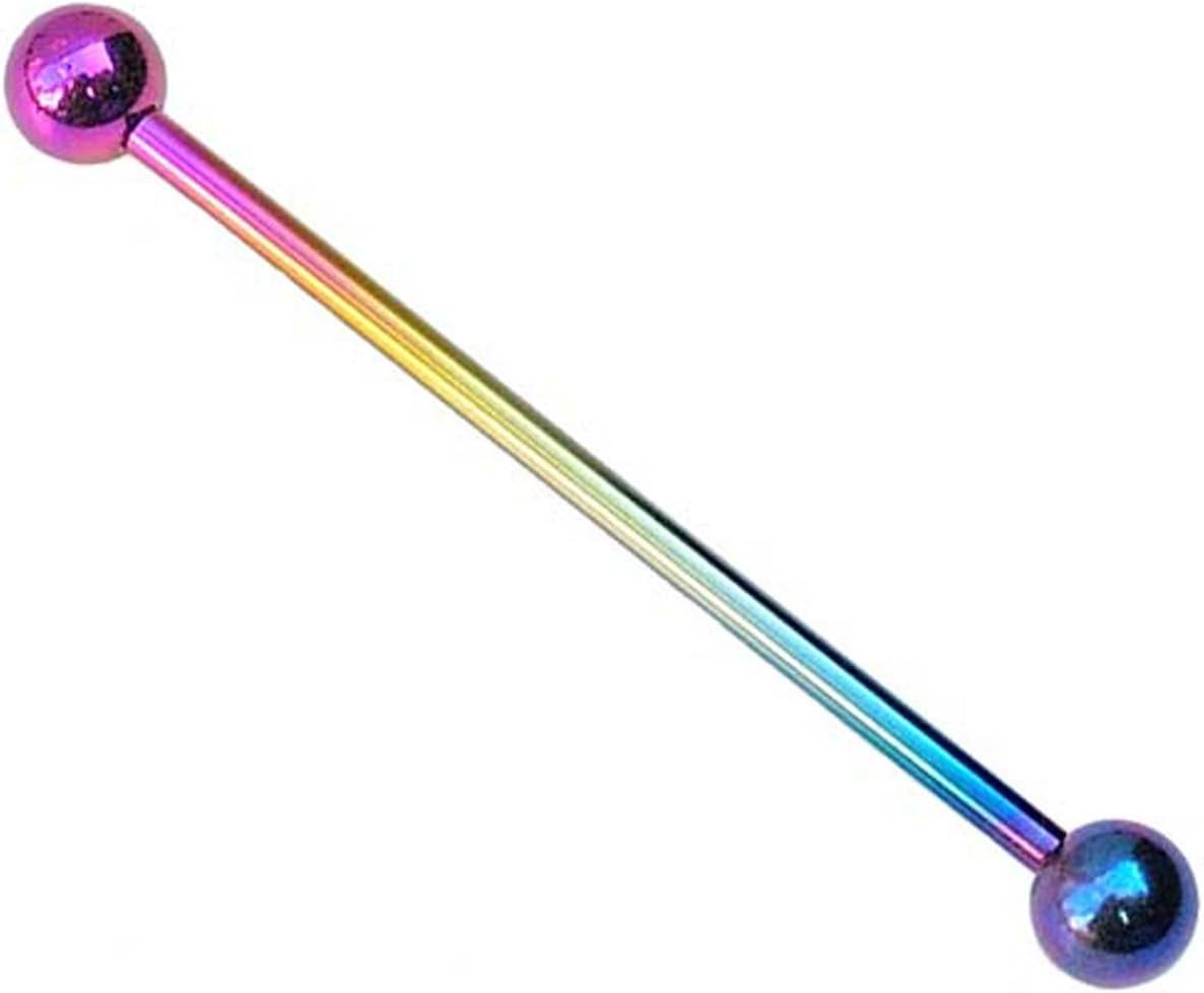 Aremika Rainbow Titanium Industrial Scaffold Piercing Bar-32mm Size