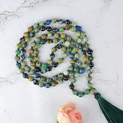 Image of Reiki Crystal Products Natural Reiki Feng-Shui Mala Necklace 6 mm Crystal Stone 108 Bead Jaap Mala for Men and Women