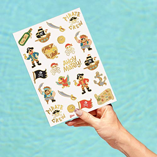 Xo, Fetti Pirate Party Supplies Temporary Tattoos - 44 Glitter Styles | Nautical Birthday, Skull Crew, Treasure, Pirate Ship #TOP3