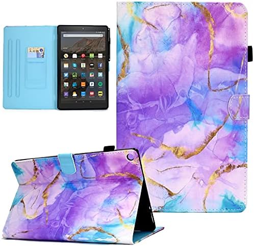 Fire HD 8 Case DTangLsm for Older Kindle Fire HD 8 Tablet (8th/7th/6th Generation, 2018/2017/2016 Release) PU Leather Fire HD 8 Tablet Case Kindle Fire 8 Cover Stand with Auto Wake/Sleep, Silk Purple