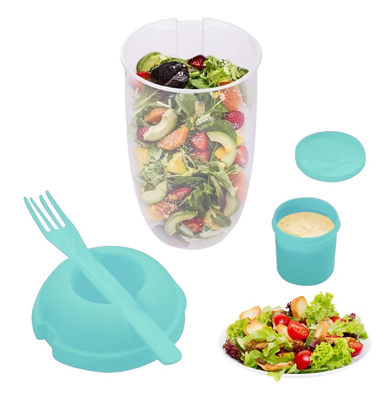 Amazon｜シェイクサラダポット 分別できるドレッシング フォーク付きの