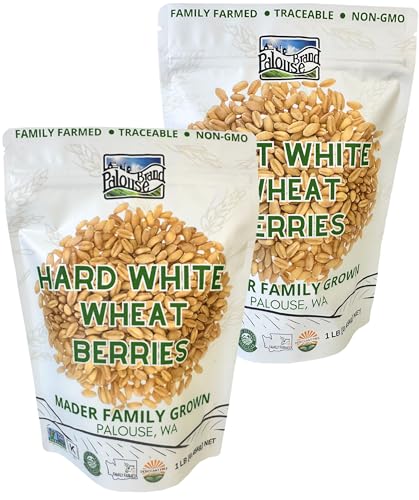 Image of Palouse Brand Certified Glyphosate Residue Free Hard and Soft White Wheat Berries | 2 lbs | Non-GMO Project Verified | Kosher (1 lb each)
