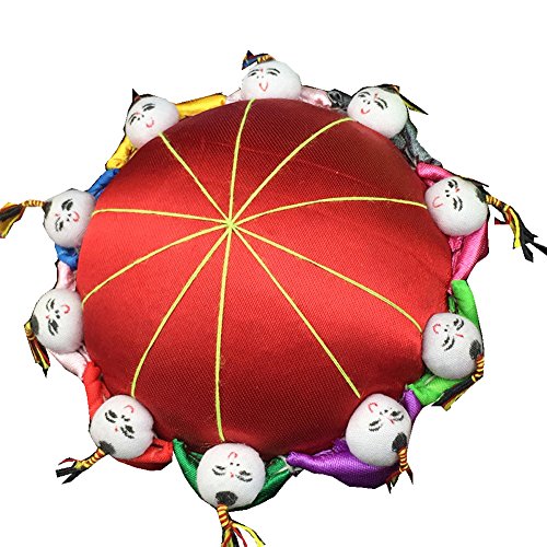 Rimobul Oriental Needle Pin Cushion with 10 Kids - Red