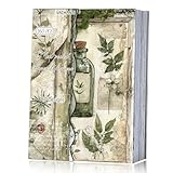 160 Sheets Vintage Flower Scrapbook Paper Green Collage Flowers No Repeating Patterns Perfect for Junk Journal DIY Cards Craft Albums Scrapbooking Supplies (Green, 3.9 x 5.5 inches)