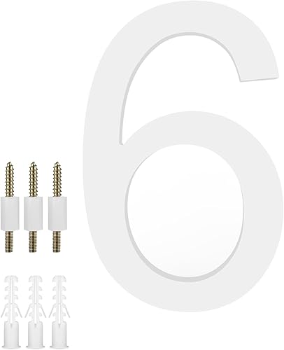 Miniatura 66 de DEWEL Números flotantes de casa grandes de 8 pulgadas para exteriores, decoración de números de dirección de casa modernos negros para señalización