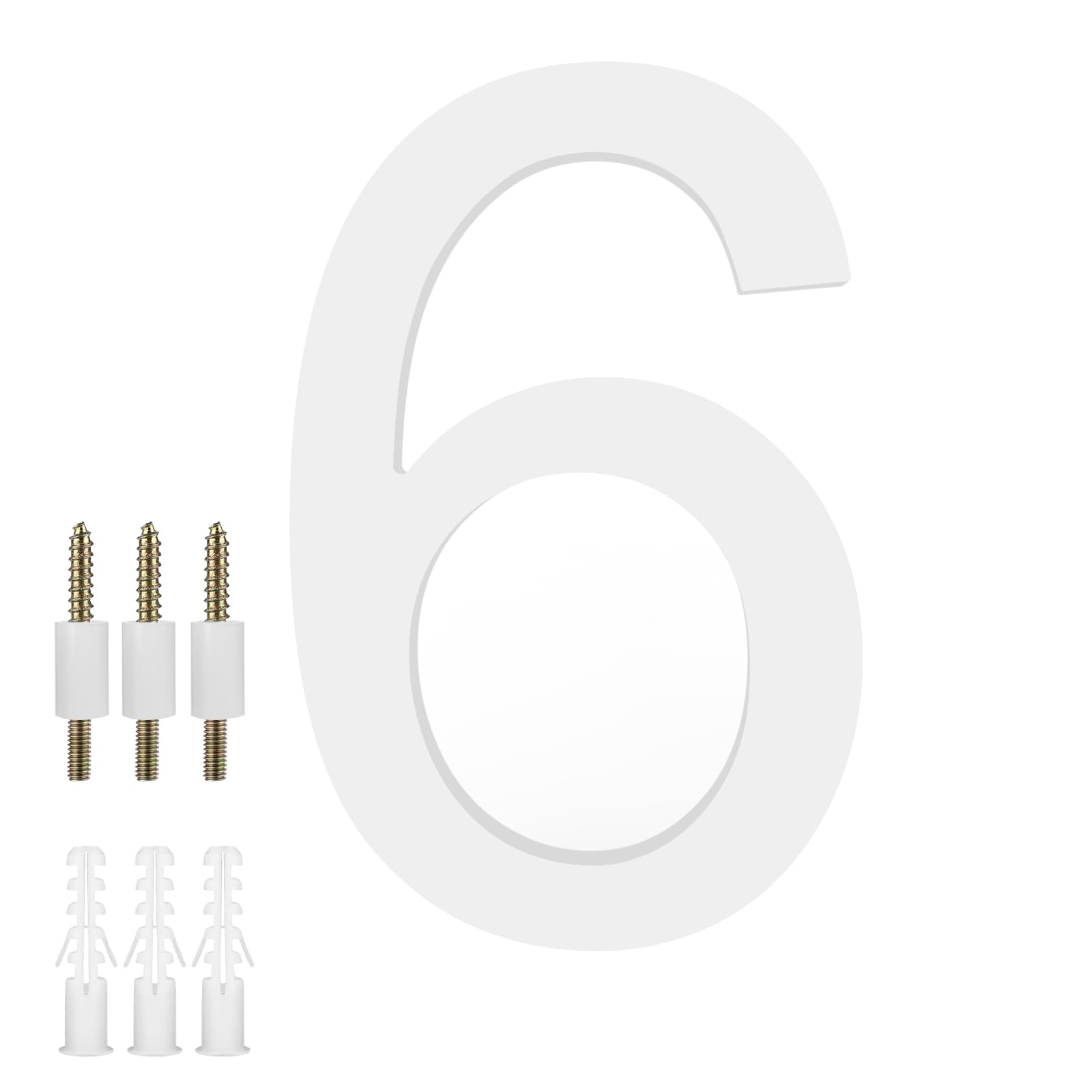 DEWEL 8 Inch White Floating House Numbers, 911 Address Numbers for Outside
