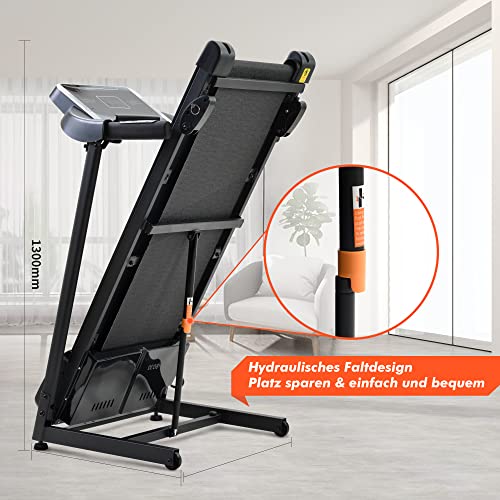 Faltbares Laufband 2,5 PS Laufen Machine Leiser Heimtrainer mit LCD-Anzeige Audio-Lautsprechern, Bluetooth mit Fitness… – Bild 4