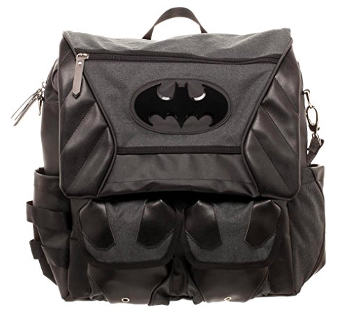DC Comics Batman Costume Inspired Utility Convertible Backpack Crossbody Messenger Bag