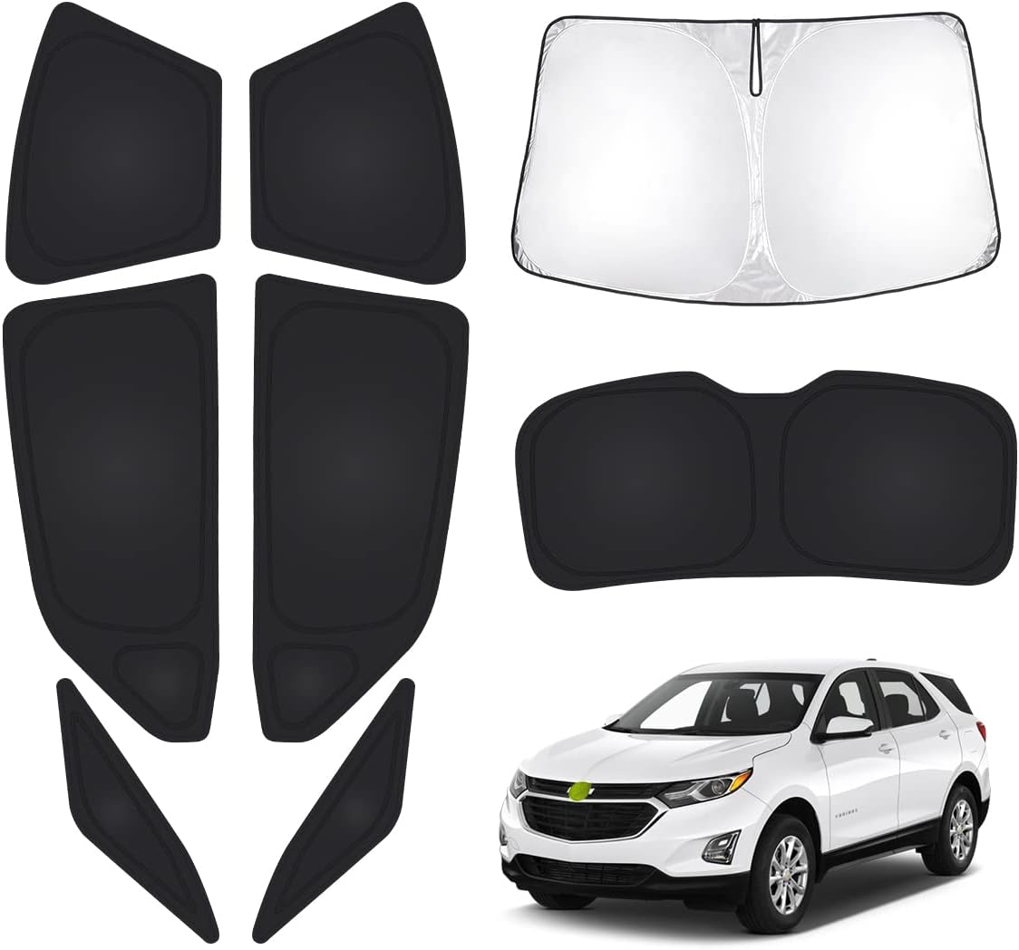 T TGBROS Privacy Sunshade Custom Fit for Equinox 2018-2023 2024 Accessories Windshield Rear Side Window Full Set Car Sun Shades Blocks UV Rays Keeps Your Vehicle Cool Foldable 8PCS