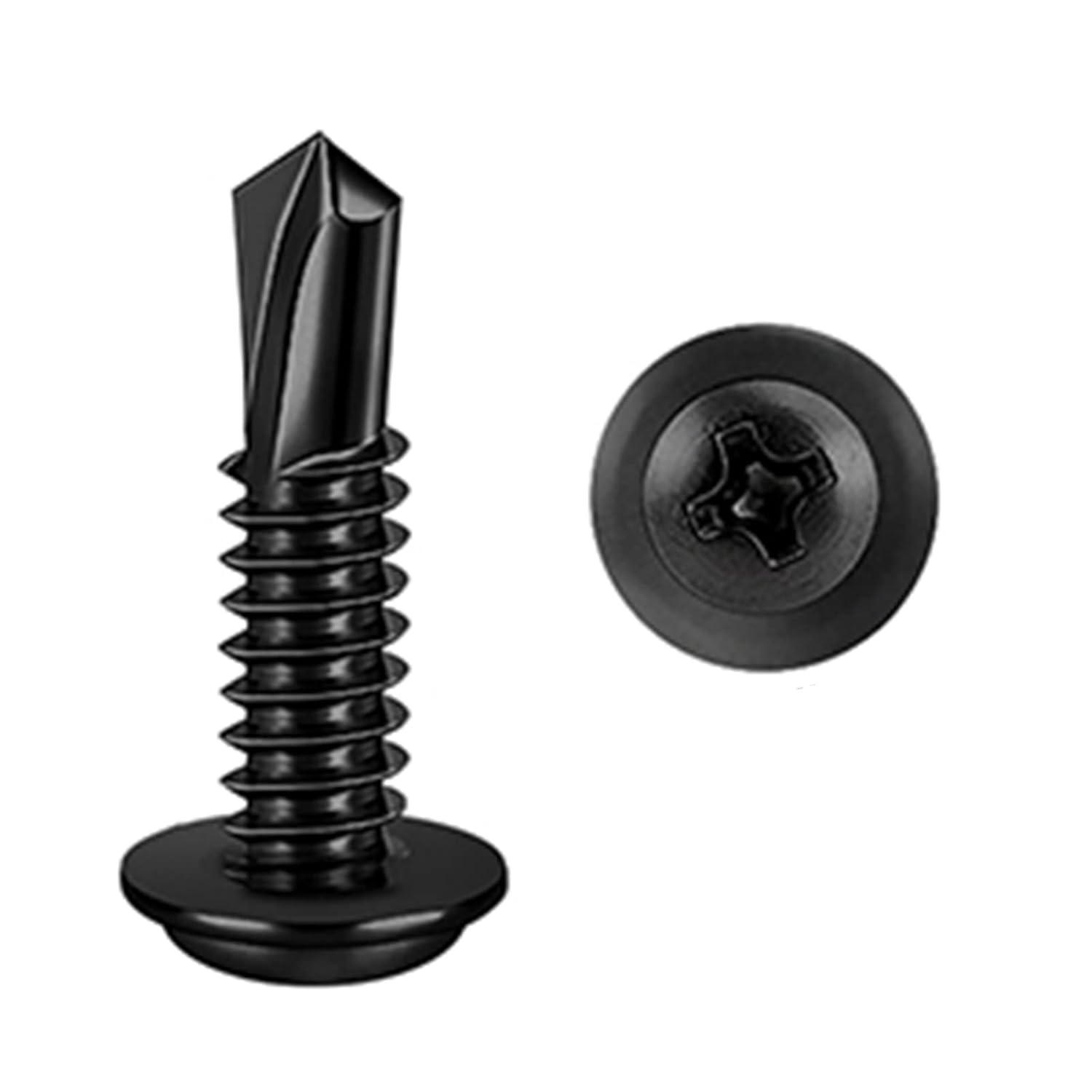 ZAMBASE 100 PCS 410 Stainless Steel 8x1" Self Tapping Screws for Metal