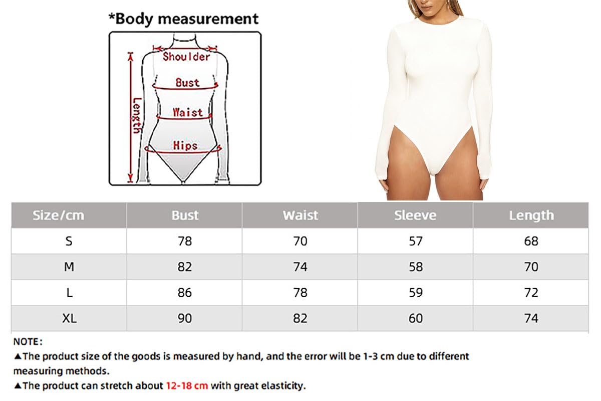Body damskie z długim rękawem, eleganckie body z długim rękawem, seksowne body z okrągłym dekoltem, wąskie, damskie body ze streczem, długie rękawy, koszulka z długim rękawem