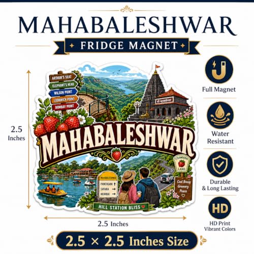 Image of Zesta Wooden Fridge Magnets Set | Refrigerator Decor Magnets for Kitchen | India Souvenir Fridge Magnet Collection | Wooden Magnet for Fridge Door Decoration (Mahabaleshwar)