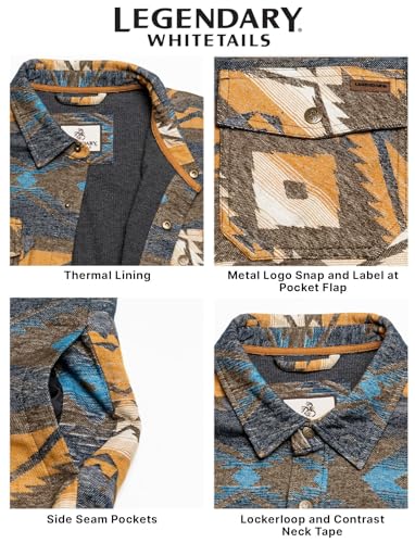 Image of Legendary Whitetails Mens Thermal Lined Shirt Jacket Plaid Flannel Polyfill Insulated Shacket