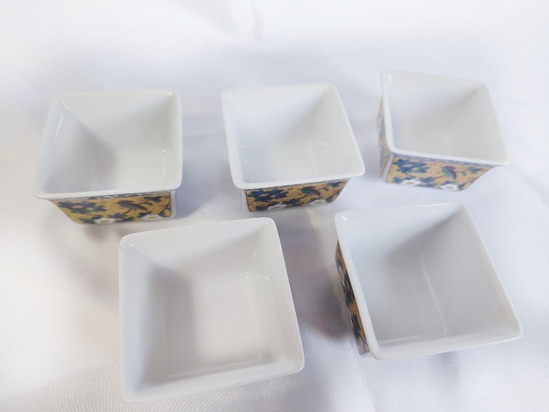 陶器の平皿 5枚セット第一陶器 第壱陶器 花鳥 豪華絢爛 中皿 銘々皿　九谷焼 陶器の平皿 5枚セット第一陶器 第壱陶器 花鳥 豪華絢爛 中