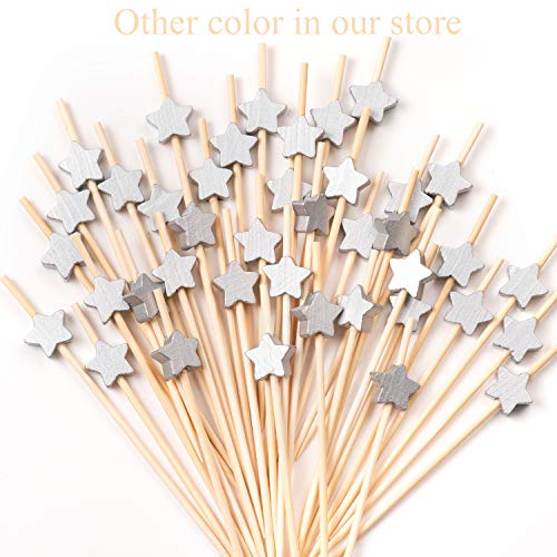 Cocktail Picks 100 Counts Handmade Sticks Wooden Toothpicks Cocktail Sticks Party Supplies - Matt Gold Star #TOP5