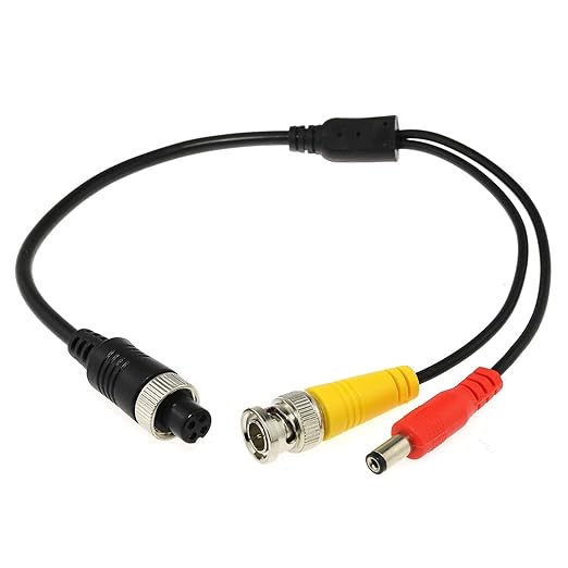 Adaptador DGZZI M12 a BNC+DC 35cm Conector 4P Hembra a Macho para Cámara miniatura 5
