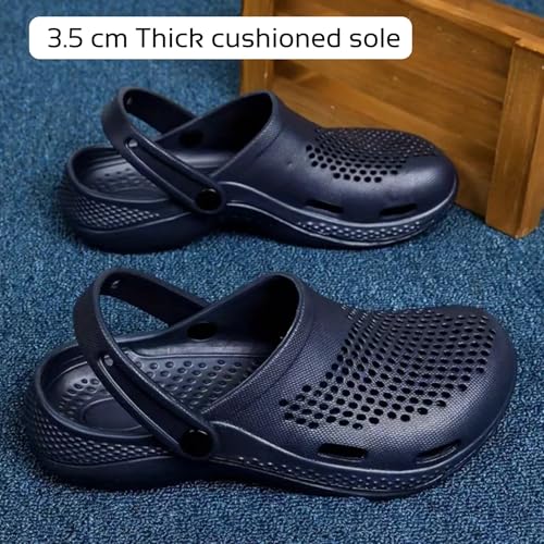 Image of Kraasa Men's Lightweight Extra Soft Men's Classic Casual Sports Clogs /Sandals with Adjustable Back Strap for Adult | Anti Skid, Comfortable| Waterproof & Everyday Use Mules for Gents /Boys