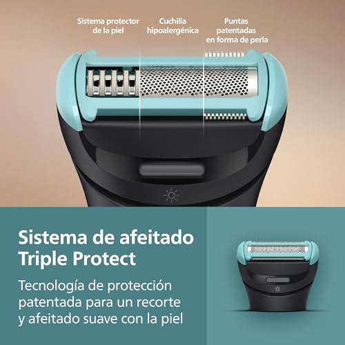 Philips Afeitadora Corporal S7000 - Recortadora para Hombre con Cabezal Pivotante Intercambiable 2D, Sistema Triple Protect, Apta para la Ducha y la Zona Íntima, 120 min. de Autonomía, BG7480/15 - imagen 4