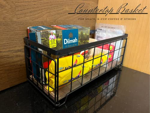 Metal Wire Storage Basket Bin For Toilet Paper, Coffee Pod Cups, Towel, Shampoo, Toilet Tank Tray Decor Box, Kitchen Basket For Countertop Cabinet Laundry, Bathroom Basket Toilet Tray- Black Shin·yik #TOP5