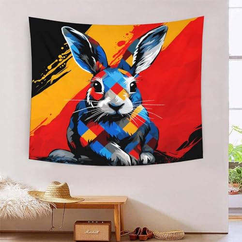 Tapisserie murale lapin 3D NMOTARVIN tissu grand format 180x230 cm