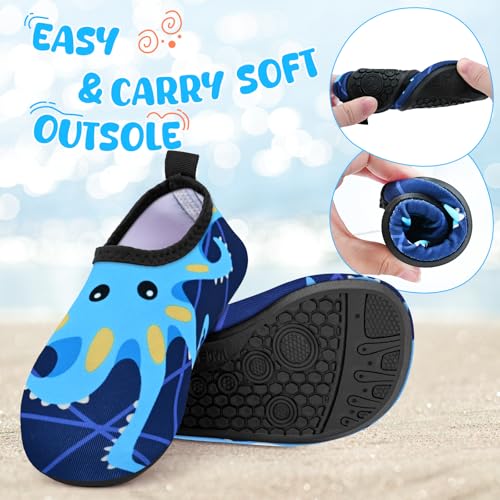 Image of Kids Boys Girls Swim Water Shoes, Toddler Kids Swim Water Shoes Non-Slip Quick Dry Beach Shoes,Barefoot Sports Shoes Aqua Socks for Beach Outdoor Sports