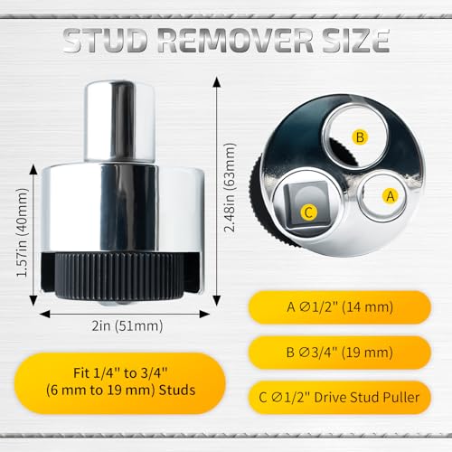 Image of Bolt & Stud Extractor Kit (1 /4 inch-3 /4 inch / 6-19mm) for Broken, Rounded, Seized, Rusted Bolts - Damaged Stud Remover Tool Set