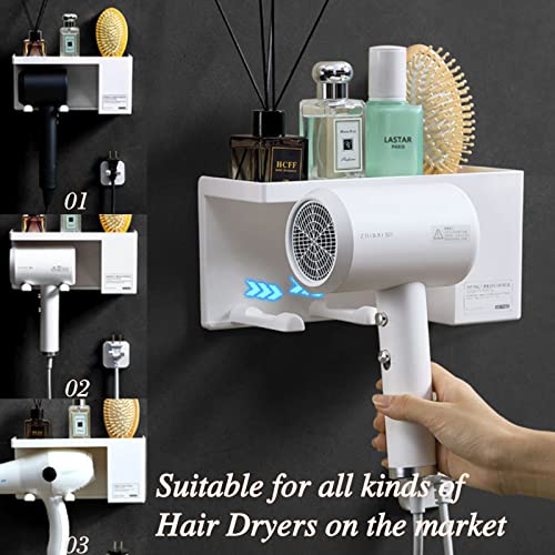 Hosoncovy Hair Dryer Wall Mount Holder Hair Dryer Wall Hanger Toiletries Wall Storage Electric Shaver Wall Mount for Dyson Supersonic Hair Dryer,Universal for Hair Dryer - Image 4
