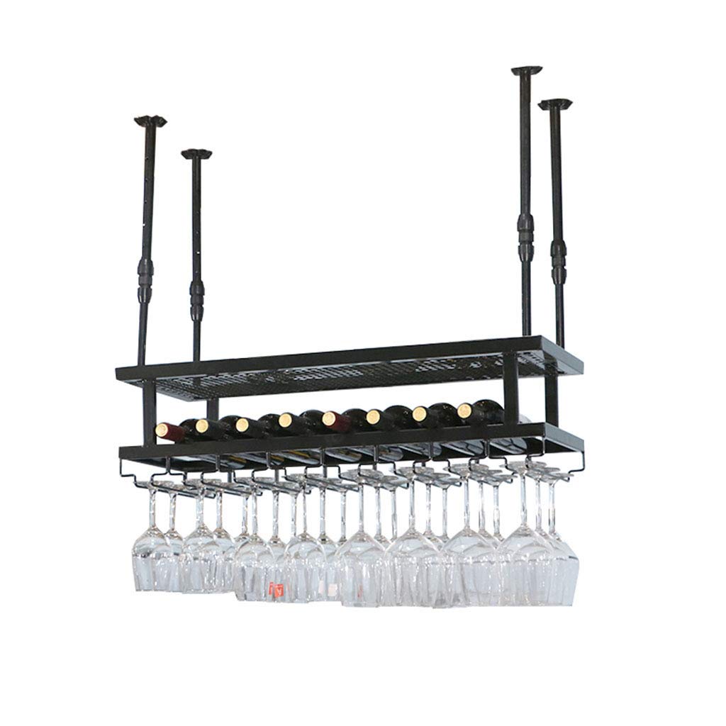 Supports à verres à pied suspendus et étagère à vin pour gain de place