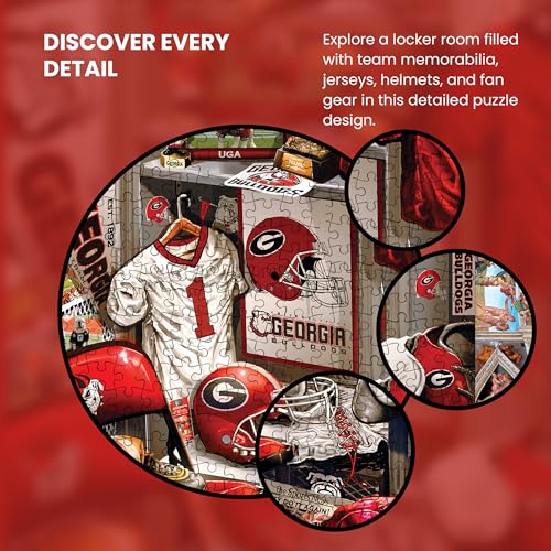 Image of MasterPieces Game Day 500 Piece Jigsaw Puzzle for Adults - NCAA Georgia Bulldogs Locker Room - 15 inchx21 inch