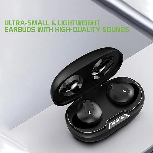 Miniatura 2 de Auriculares inalámbricos V5.1 Bluetooth compatibles con Xiaomi Mi 10T con estuche de carga extendida para auriculares intrauditivos (V5.1 negro)