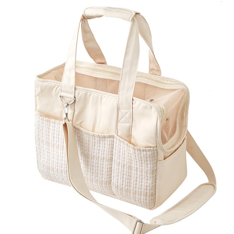 Borsa Trasportino per Cani e Gatti fino a 5 kg – Borsa a Tracolla Traspirante Portatile Pieghevole Apertura Superiore, Trasportino Viaggio Elegante per Trasporto Animali Domestici, Airline Approvata