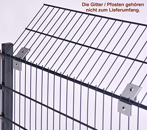 Zaun-Nagel Übersteigschutz Adapter Abwinklung Doppelstabmattenzaun Mattenhalter für Gittermattenzaun Umbauadapter für Stahlzaun Sicherheitszaun Gartenzaun Stabmatten Zaun Zäune