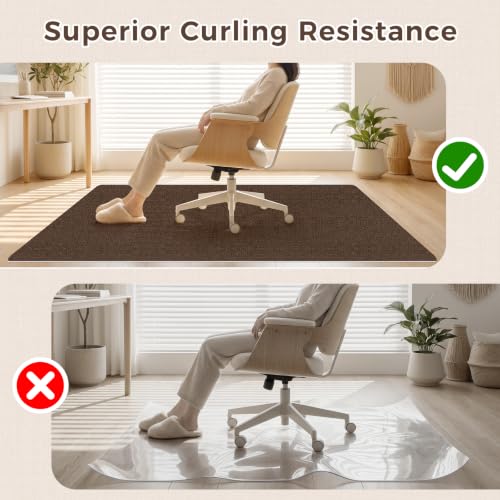 Image of Sycoodeal Office Chair Mat for Hardwood Floor,Slip Resistant Floor Mat for Rolling Chairs,Easy to Clean,Large Floor Protector Office Computer Gaming Chair,Coffee(36 inchx48 inch)