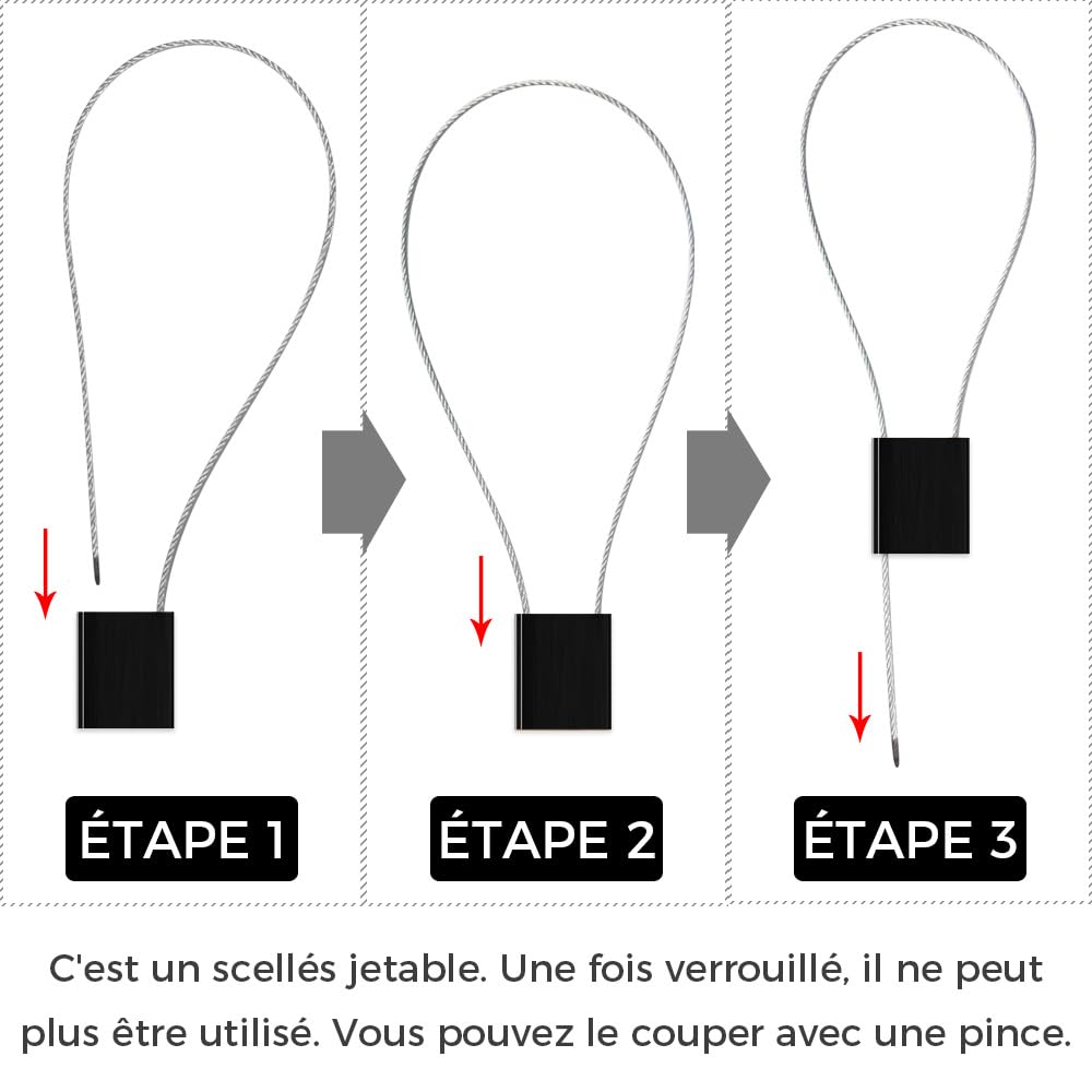 30 Scellés de Sécurité en Métal Personnalisé Attaches de Câble Inviolables en Aluminium Étiquettes de Marquage en Métallique
