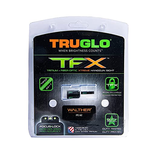 Image of TRUGLO TFX Handgun Sight | Durable Shock-Resistant Compact Brightly Glowing Tritium & Fiber-Optic Xtreme Day /Night Sight for Handguns
