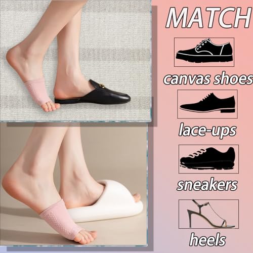 CHUNFO Womens No Show Socks Half Palm Toe Topper Liner NonSlip Seamless Loafer Heel Sock Cotton Size 5-11 5 & More Pairs4