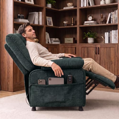 Image of Electric Recliner Chair, 90 to 160 Adjustment with Remote, Green