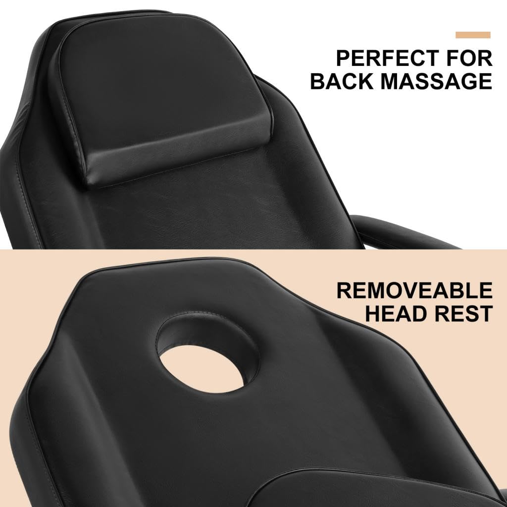 Artist hand Hydraulic Facial Table Tattoo Chair Massage Bed Adjustable Professional for Esthetician Beauty Spa Lash Bed for Eyelash Extensions Salon Equipment Barber Chair Salon Chair (Black)