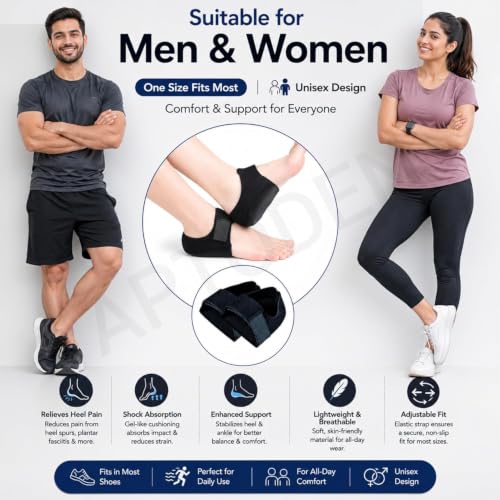 Image of HAMITOR Gel Heel cups Silicon Heel for Heel Ankle Pain, Heel Spur Shoe Support Pad for Men and Women Shock Cushion Pad for Heels Cushion Heel (PAIR) Blue (GEL PAD BLACK)
