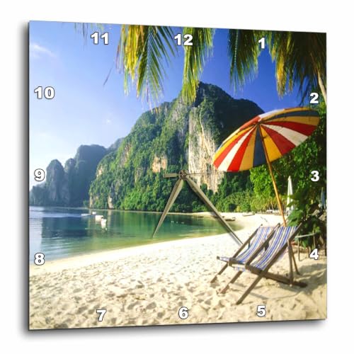 3dRose DPP_54168_2 Phuket Beach in Thail & Wall Clock, 13 by 13"