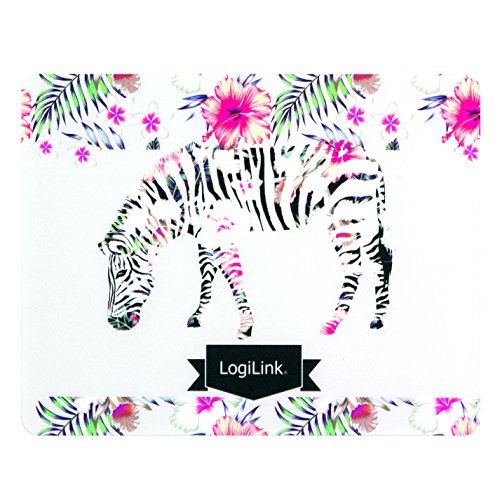 Preisvergleich Produktbild LogiLink ID0147 Glimmer Mauspad, "Zebra" Design mit Stark Haftenden Antirutschpunkte auf Unterseite weiß