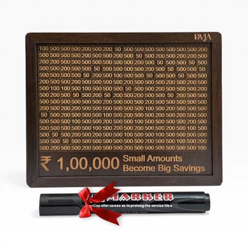 Image of Money Bank Wooden Piggy Bank for Kids & Adults, Coin Box with Carved Design, Savings Box, Mini Bank, Wooden Coin Box, Money Saver, Piggy Bank with Numbers (Brown)