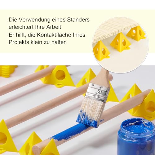 CAAGGMM Pyramidenständer Maler, 30 Stück Gelber Kegel Ständer Farbständer, Malerständer Farbhalter, Mini-Kegel-Farbständer, für Leinwand, Schranktüren, Handgefertigt