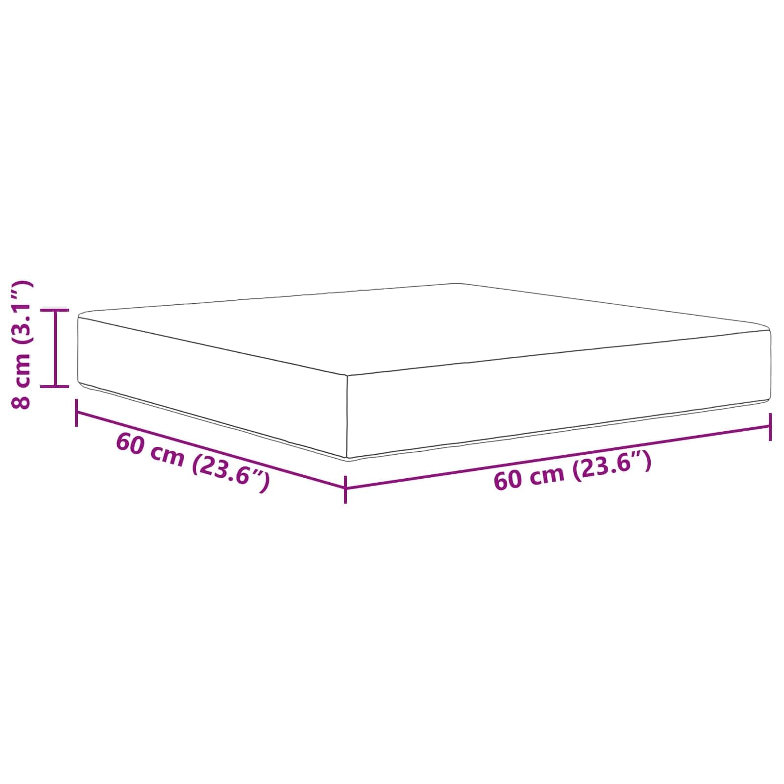 vidaXL Cojín para sofá de Exterior Gris 60 x 60 x 8 cm Poliéster, Cojín Sofá Moderno Exterior, Espuma Resistente, Poliéster Que No Se Desvanece, Asiento Decorativo para el Hogar