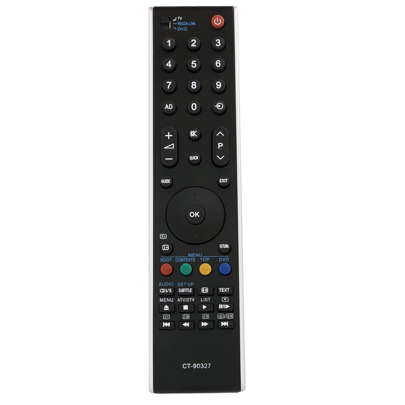 CT-90327 CT90327 Replacement Remote Control Fit for Toshiba TV 32RV753 32 TV 743 42XV555D 42XV555DB 42XV555D 42XV625D 42XV635D 40RV753 40TV743 37AV554 37AV555 CT90273 CT90274