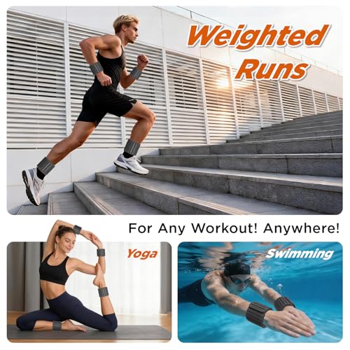 Image of Magnetic Ankle Weights for Women Men Set of 2 (1 lb Each) Adjustable Wrist Weights for Pilates, Yoga, Workout and Daily Training