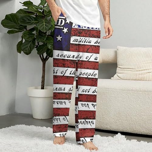 2nd Amendment Brand Vintage USA Flag Women’s Soft Pajama Lounge Pants Sleepwear Sleep Pant Straight Fit For Men4