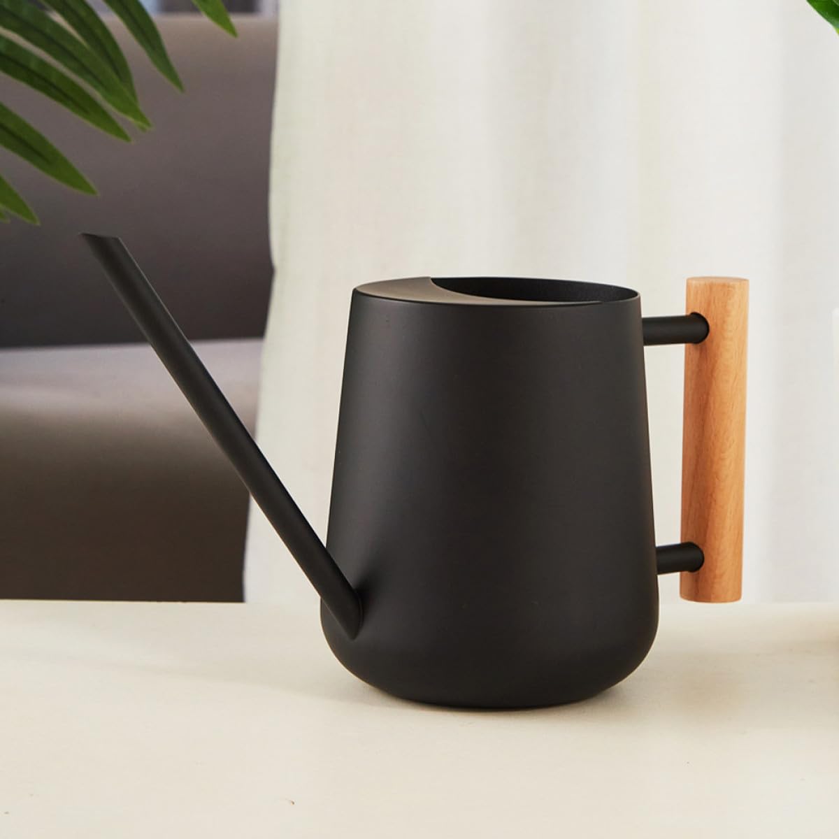 Tofficu Annaffiatoio per Fiori e Piante da Interno 900 Ml in Acciaio Inox Beccuccio per Irrigazione Mirata di Bonsai e Piante in Vaso, Accessorio per Giardinaggio Casa e Balcone,