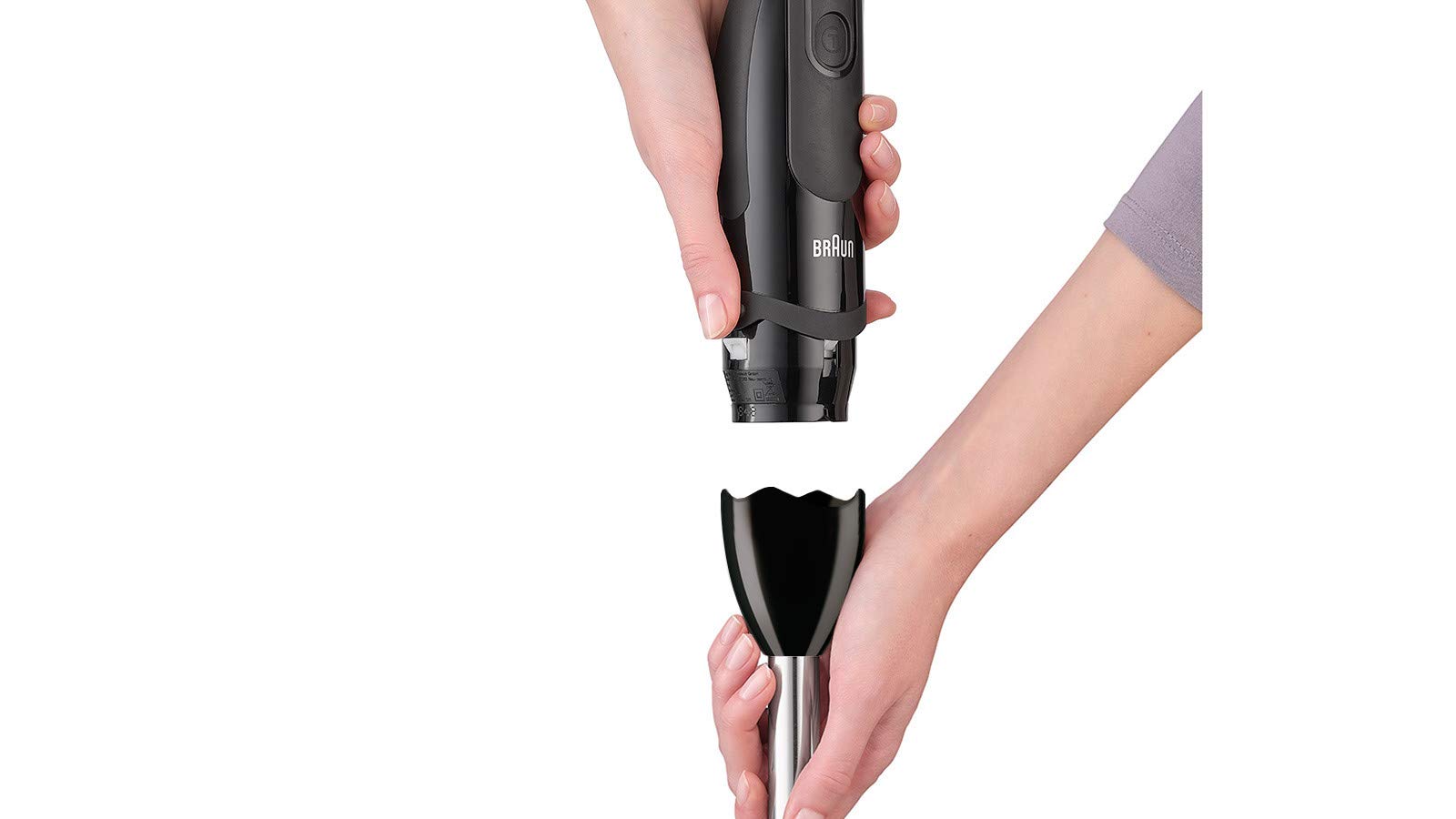 Braun MQ 5277BK Frullatore a immersione – MultiQuick 5 Vario Frullatore ad immersione con base in acciaio inox, 1000 Watt, con set di accessori da 4 pezzi, nero