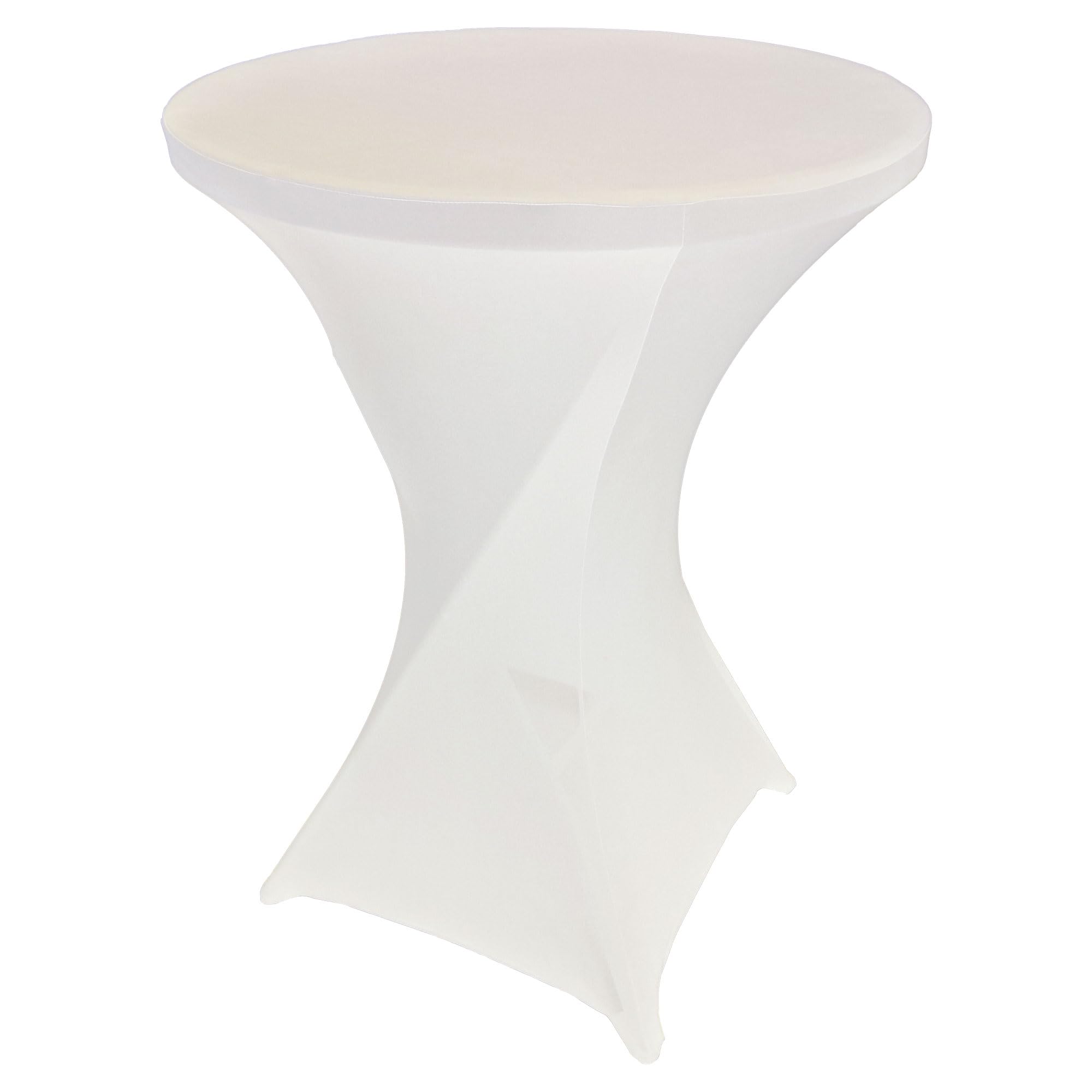Goldstream Point White 32 Inch Round x 43 Inch Tall Spandex Cocktail Tablecloth Folding Cover Stretch